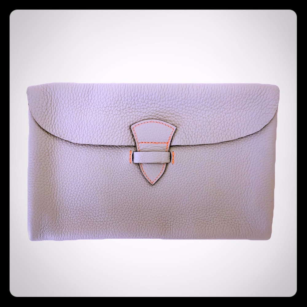Maison Thomas Clutch in Gray Leather- pristine!